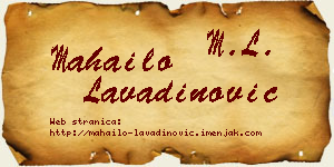 Mahailo Lavadinović vizit kartica